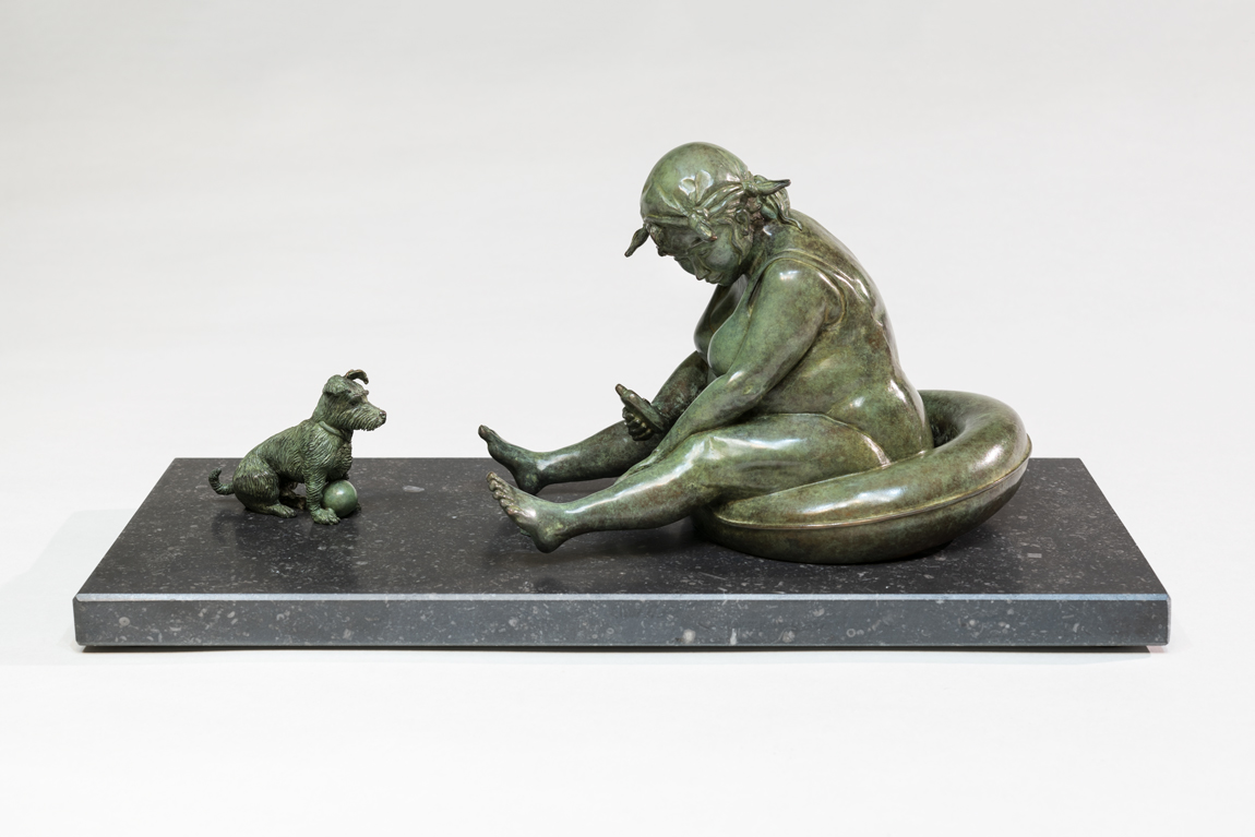 Véronique Clamot - Indice 50 - Bronze sculpture - Baigneuse - d'Haudrecy Art Gallery - 15x34 cm